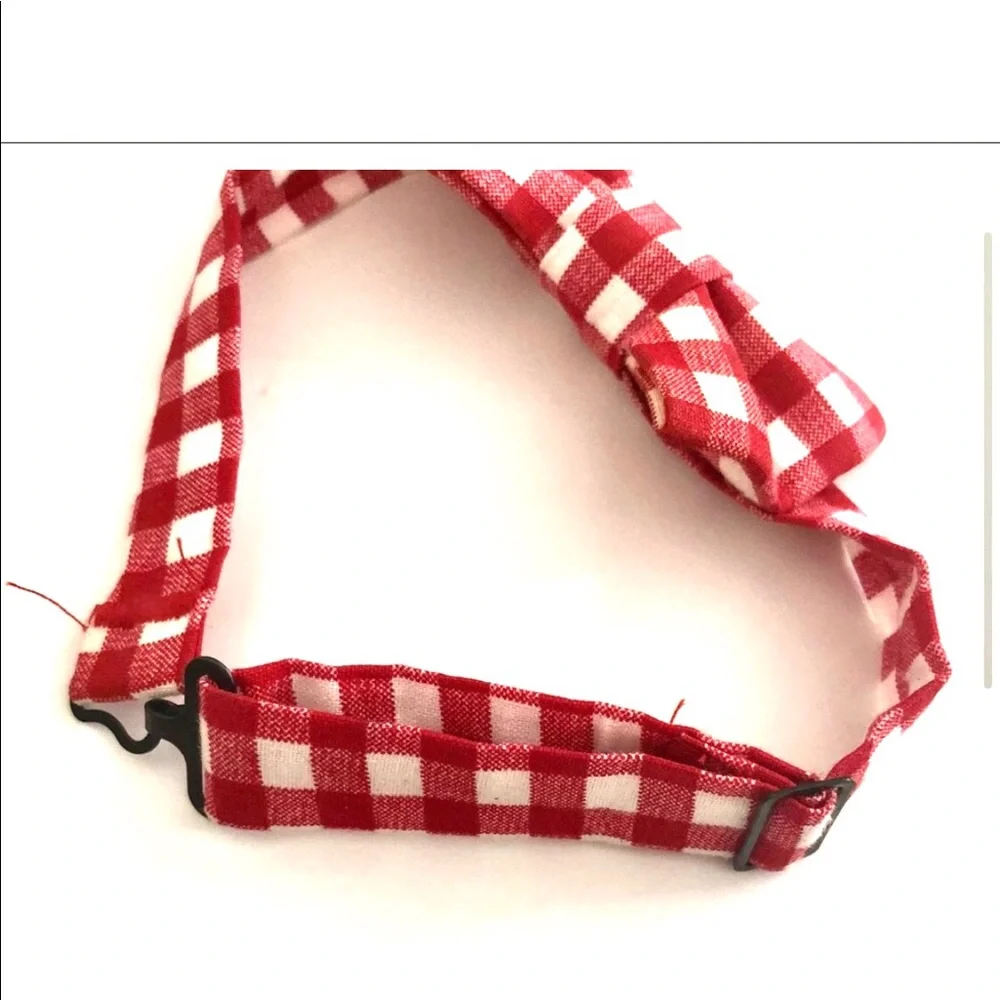 Red and white gingham  Kids Premade Bow Tie baby